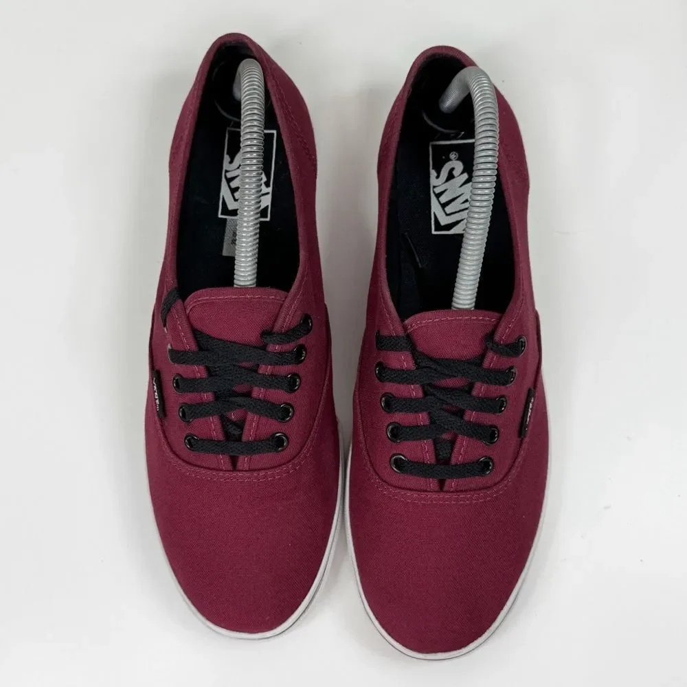 Vans Authentic Canvas Low Top Lace Up Sneakers Burgundy Red 8‎ Men 9.5 Women